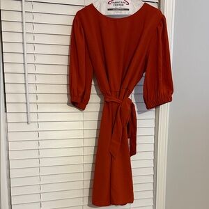 Halogen Long Sleeve Red Dress